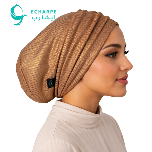 ECHARPE Metallic Turban – Elegant Ready-to-Wear Headwrap