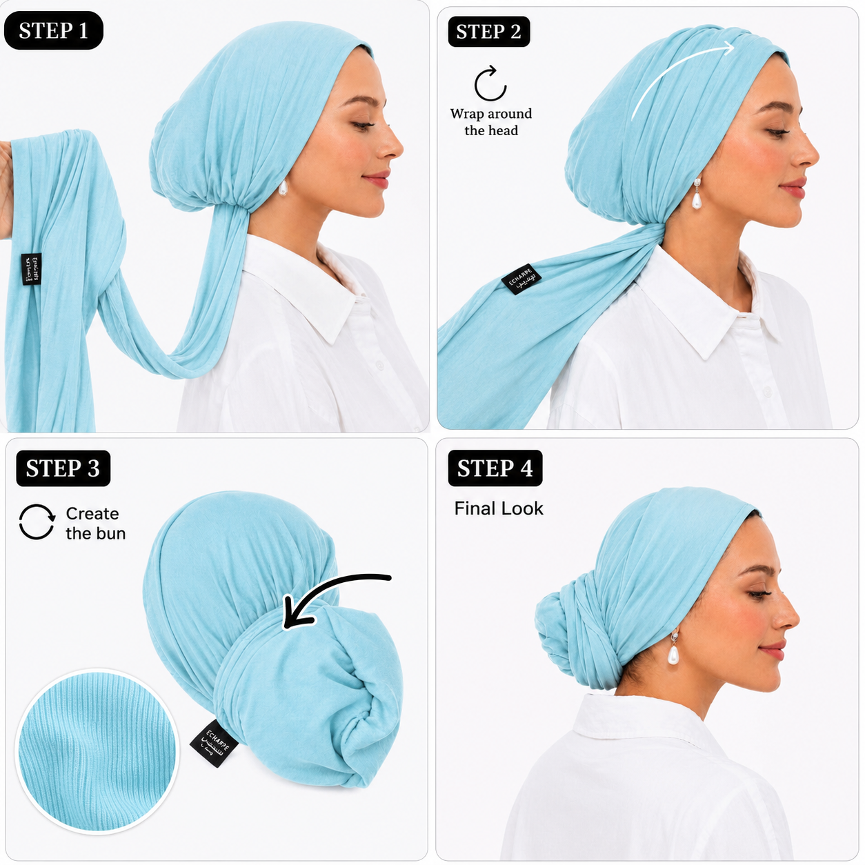 ECHARPE Ready Tie Turban – Soft Stretch
