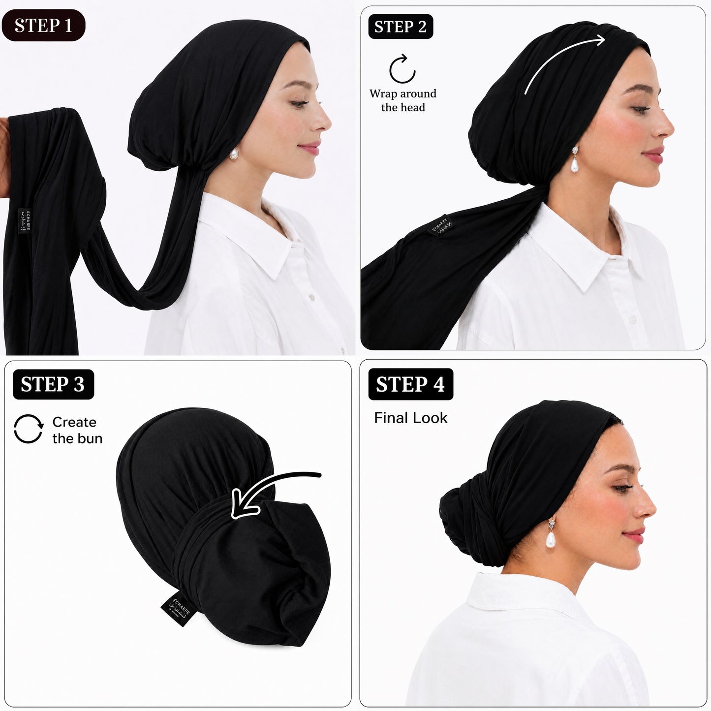 ECHARPE Ready Tie Turban – Soft Stretch